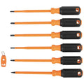 Klein Tools 85077INSR Insulated Screwdriver Set with Magnetizer, Made in USA, 1000V Electrical Screwdrivers, Phillips, Slotted, Square, 7-Piece - size: 7-Piece Set