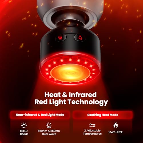 BOB AND BRAD C2 Ultra Massage Gun with Heat, Red LED & Infrared, FSA Eligible Deep Tissue Percussion Massager for Pain Relief, Electric Muscle Recovery for Athletes, HSA Approved - color: Phantom Black