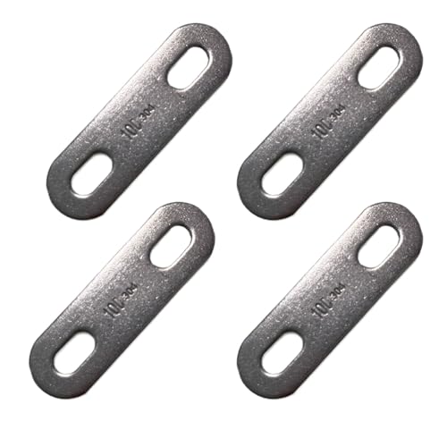 4 pcs 304 Stainless Steel Adjustable Mending Plates, 100mm(3 8/9inch) Flat Straight Slotted Repair Brackets for Pipe, Furniture & Structural Repair - size: 100mm(3 8/9inch)