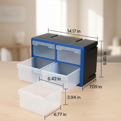Northsky 4-Drawer Small Parts Cabinet, Stackable, Clear, 14.17 × 7.09 × 9.45 in 4 * Clear - size: 4 Drawer