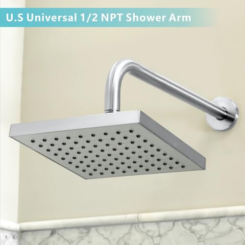 Shower Arm with Flange, 24 Inches Wall Mount Replacement Extension Showerhead Arm For Fixed Shower Head, Chrome - color: Chrome, style: 24 Inch