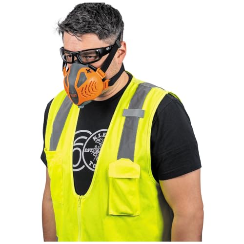Klein Tools 60553 Reusable P100 Half-Mask Respirator with Replaceable Filters for Dust, Metal Fumes, and Oil Mist, S/M