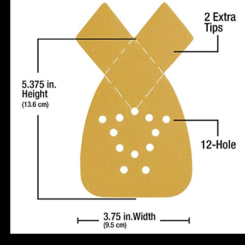 Dura-Gold Premium Mouse Detail Sander Sandpaper Sanding Sheets - 400 Grit (Box of 24) - 12 Hole Pattern Hook & Loop Triangle Shaped Mouse Discs - Fits Black and Decker, Woodworking Wood Crafting, Auto - size: 400-Grit