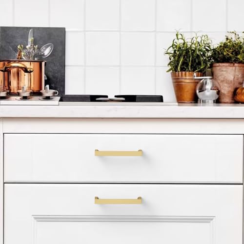 10 Pack 3 Inch(76mm) Gold Cabinet Pulls, Kitchen Hardware | Heavy-Duty Solid Zinc, Easy to Install, Good Scratch Resistance, Durability, Kitchen Cabinet Pulls for Drawers Dressers - color: Gold, size: 3"/76MM Hole Center, style: 10 Pack
