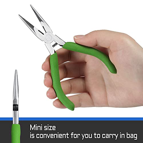 5.5-Inch Long Nose Pliers with Wire Cutter, Smooth Flat Jaws, Chain Nose Pliers for Jewelry Making and Repair - style: Long Nose Pliers Smooth Jaw