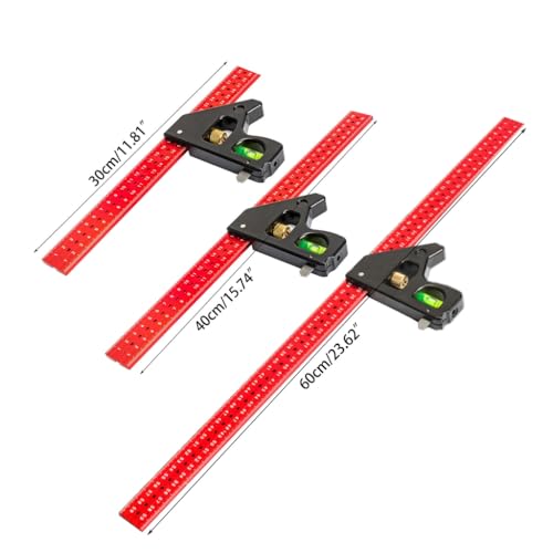 Heavy Duty Woodworking Combination Angles Ruler Aluminum Alloy Ruler 90/45 Degree Measuring Tool with Level & Needle Combination Square Adjustable Angles Gauges 90/45 Degree Measuring Tool