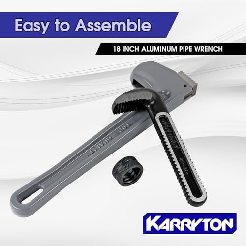 18 Inch Aluminum Pipe Wrench, 3-1/4"/83mm Adjustable Cr-Mo Jaw Opening Heavy Duty Aluminum Straight Handle Plumbing Wrenches, Perfect Plumbers Tool Exceed GGG Standard - size: 18-IN, style: Straight