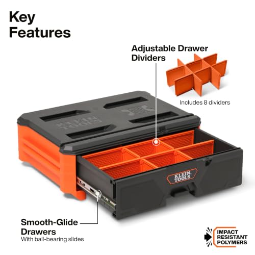 Klein Tools 54844MB MODbox Compact Single Drawer Box Full Width, Tool Storage Drawer with Ball Bearing Slides, Dividers Included, PVC Foam Mat - size: Compact Full Width