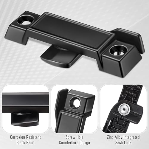 Saillong 3 Pack Window Sash Locks Compatible with Prime-Line F2590, Black - color: Black