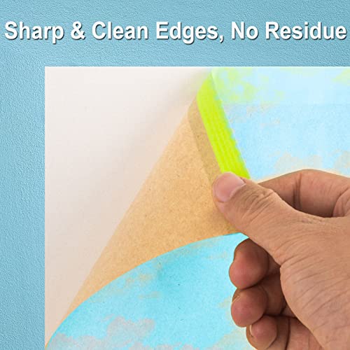 Tangibay Pre-Taped Masking Paper for Painting - 12 inch x 50 feet Tape and Drape Painters Paper, Paint Adhesive Protective Paper Roll for Covering Skirting, Frames, Cars and Auto Body (1 Roll) - size: 1 Roll: 12"
