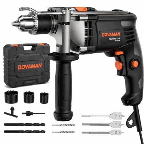 DOVAMAN 7.5A Corded Hammer Drill, 1/2'' Impact Drill