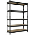 Big RED Storage Shelving Unit, 5-Tier Adjustable, Heavy Duty Metal Garage Shelves/Utility Rack for Kitchen, Pantry, Basement, Bathroom, Laundry - 2,000 lbs Capacity, Black, 72" H x 48" W x 18" D