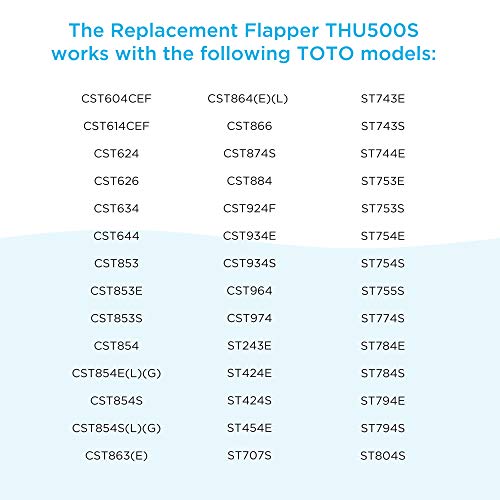 TOTO THU500S Replacement Flapper for Select 3 Inch Flush Valve Tanks, Red (2 Pack) - size: 3 Inch (Pack of 2)