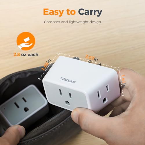 TESSAN Multi Plug Wall Outlet Extender 2 Packs with 3 Plug Wall Adapter