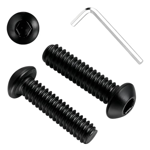 Metuja 20PCS 3/8-18x1 Button Head Socket Cap Bolts Screws,304 Stainless Steel Rust & Corrosion Resistant with Black Oxide Finish,Full Thread for DIY,Furniture Assembly,Toys & Mechanical Repair - size: 3/8-16 x 1"