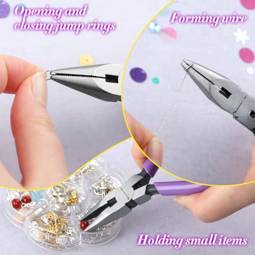 SPEEDWOX Mini Long Nose Pliers With Serrated Jaw and Chain Nose Pliers for Jewelry Making and Hobby Craft DIY - style: Long Nose Pliers
