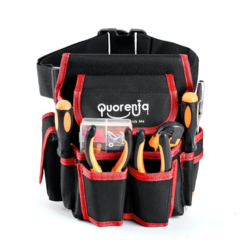 Tool Belt for Men: Electrician Tool Pouch with Adjustable Waist Strap,Tool Bag for Construction, 8 Durable Pockets, Maintenance & DIY, Fits Waist 31” to 52” (Blue, Extra Large) - color: Blue