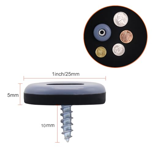 Teflon Furniture Sliders, 48pcs 1inch Reusable Furniture Glides with Screws for Carpet Tile Hardwood (Grayish Blue) - color: Grayish Blue, size: 1 inch Round (48 Count)
