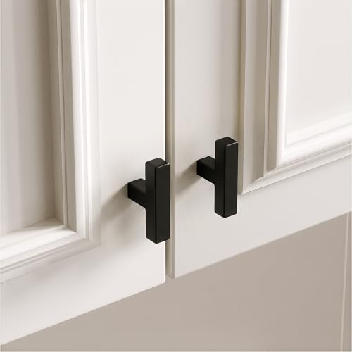 Goldenwarm 5 Pack Black Cabinet Knobs，Single Hole Drawer Knobs - color: Matte Black, size: Single Hole