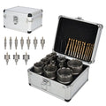 BLACK CANYON 12 Pcs Carbide Hole Saw Kit, Heavy Duty Hole Saw Set with Carbide Hole Cutters and Pilot Drill Bits, for Stainless Steel/Cast Iron/Carbon Steel/Aluminum/Metal (5/8" to 2-1/8")