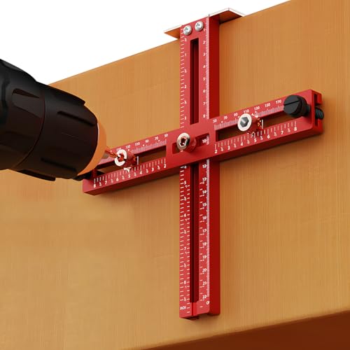 Cabinet Hardware Jig – Adjustable Drill Guide Template for Knobs & Handles, Marking Gauge Tools for Woodworking (Fits 2.5" to 7.8" Spacing) ﻿