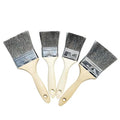 HOKLNUSE Stainless Steel Wire Brush Set 4-Piece Cleaning Brushes with Wooden Handle for Rust and Paint Removal