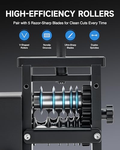 CREWORKS Automatic Wire Stripper Machine, 8 Channel Electric Wire Stripping Machine for 0.06 to 0.67 in. Copper Wires, Electric Cable Stripper Machine with 5 Blades and All-Copper Motor for Recycling
