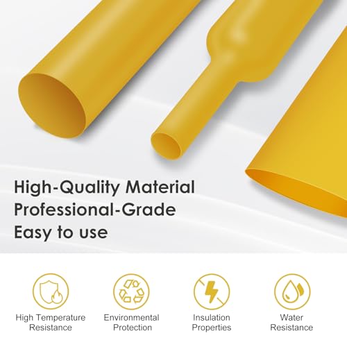 ASHINER Yellow Heat Shrink Tubing Kit - 580Pcs EVA Material in 11 Sizes - Ideal for Electrical Insulation, Repairs, and Wire Connectors with User-Friendly Design and Storage Case - color: Yellow