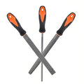 8" Wood Rasp File Set with Rubber Grip - Includes Hand Cut Round, Half-Round, and Flat Rasp File Kit - Curved and Flat Tools(3 Pcs) - size: 8 inch Wood rasp