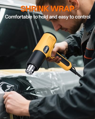 Heat Gun, 1600W Hot Air Gun with 2 Heat Settings, Yellow - color: Yellow
