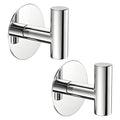 Stainless Steel Adhesive Hooks, Heavy Duty Wall Hooks, Towel Hooks for Hanging Robes, Aprons, Coats and Hats in Bathrooms,Kitchens and Hotels(2 Pack, Chrome) - color: Chrome, size: Adhesive "T" Shape- 2 Pack