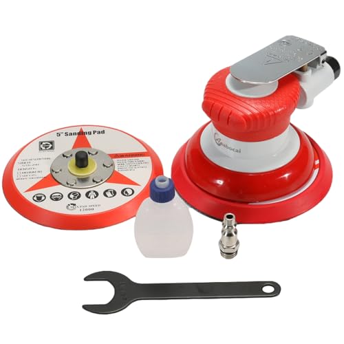 Air Random Orbital Sander, 5inch Dual-Action Sander with Hook & Loop Backing Pads, Pneumatic Palm Sander for Auto body,Metal,Woodworking - size: 5inch
