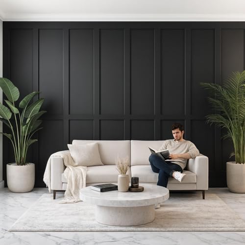 Weysat 1 Set Board and Batten Wall Panel Wainscoting Panel 118.11 X 96.06 Inch - size: 50.4"L x 8.7"W
