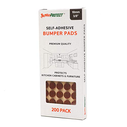 Furniture Felt Pads 3/8" (10mm) Diameter Round 3M Self Adhesive Protects Kitchen Cabinets, Drawers, Desks and Furniture Against Bumps and Scratches 200 Pack - Mocha (Medium Brown) - color: Mocha 200 Pack