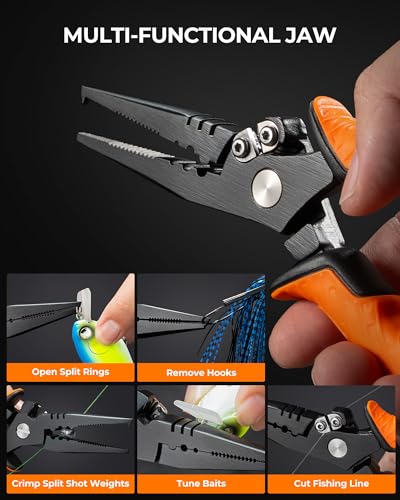 KastKing SteelStream Fishing Tool Set, Fishing Gear | Corrosion Resistant Fishing Pliers, Fillet Knife, Scissors, 55 lb Floating Fish Lip Gripper, Multi-Function Fishing Tools