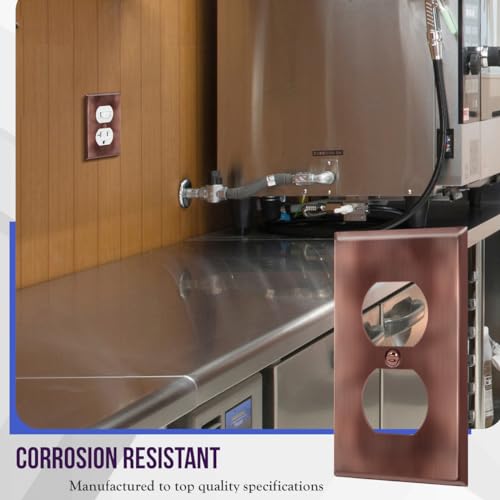 ENERLITES Duplex Receptacle Outlet Metal Wall Plate, 1-Gang Antique Copper - color: Antique Copper, size: Standard Size