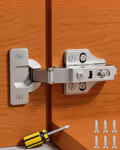 Onemake 10 Pack Full Overlay Soft Close Cabinet Hinges, Stay at Will 105° Concealed Hinge, Smooth Slow Self Closing, 3D Adjustment, Clip-on Plate, Frameless Hidden Door Hardware for Kitchen Cupboard - size: Full Overlay