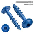 Mellewell #8 x 1 Blue Coated Pocket Hole Screws, Square Drive Self Tapping Wood Screws, Coarse Thread Anti-Rust Coated Wood Screw, 65MM 150MM Drive Bits Included, Carbon Steel, 300 PCS - color: Blue, size: #8 x 1"