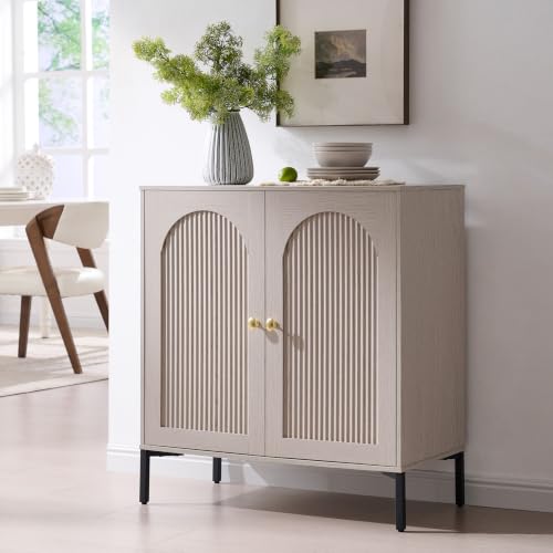 IFGET 34"Tall Modern Arch Sideboard Buffet Cabinet with Storage, Light Grey - color: Light Grey, size: 1 Piece