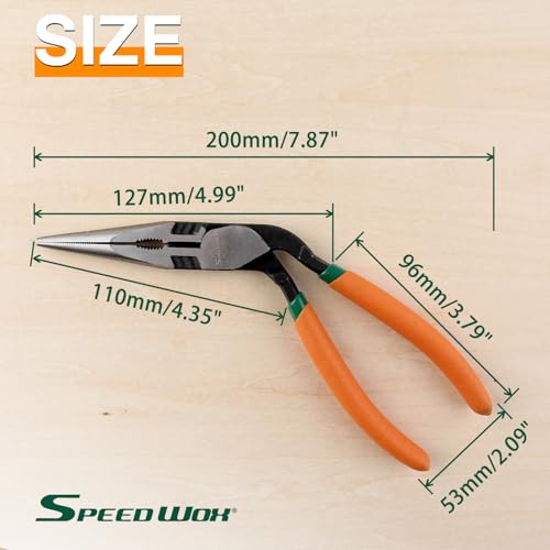 SPEEDWOX High Leverage Long Nose Pliers Pistol Grip Pliers High Leverage Pistol Grip Professional Tool Wire Cutters Reduce Effort by 35% Offset Angled Head Offers Increased Access and Leverage - style: Long Nose Pliers