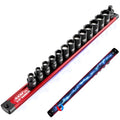 3/8 Inch Drive Magnetic Impact Socket Set, 14-Piece Metric, 7mm-19mm, 6 Point, Cr-Mo, Square Drive, Magnetic Socket with Adapter and Magnetic Rail - size: 14PCS 3/8" Magnetic Socket with Rail