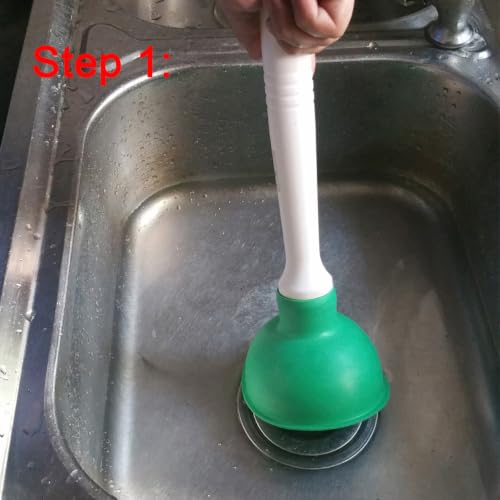 Drain Plunger, Mini Sink Unclogger, Small 4-Inch Clog Remover - color: Blue + Green