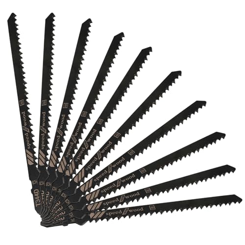 20 Pcs T344D T Shank Jigsaw Blades 6 TPI, 6 Inch | HCS, Wood Jigsaw Blades, For Plastic Chipboards Plywood Hardwood, Quick Cutting