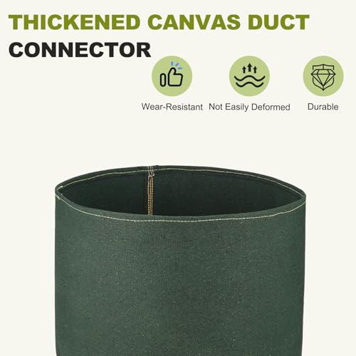 Duct Connector (14") - Flexible Canvas Female Fit Air Duct Vibration Noise Reducing Ducting Coupler Pipe Fitting Coupling for HVAC Ventilation Exhaust Fan Vent Systems, Green - size: 14 Inch
