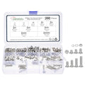 METALLIXITY M5-0.8 200Pcs Countersunk Machine Bolt W/Nut&Washer Set | 304 Stainless Steel,Phillip Flat Head Machine Screw with Hex Nut Flat Washer Spring Washer Kit,For Installment DIY - size: M5-0.8