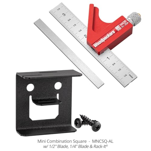 Woodpeckers Woodworker Gift Set, Mini Combination Square, Pocket Rule, Pencil, Clamp Pads and Mug, Made in USA - MUGSET26-NO9