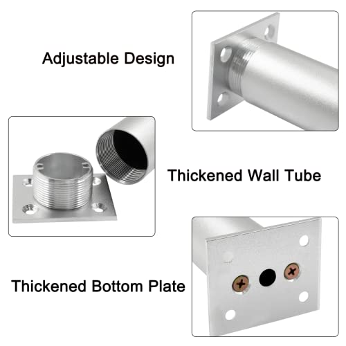 4-Pcs Adjustable Aluminum Alloy Furniture Legs 3" Height Silver - color: Silver, size: 3 Inch