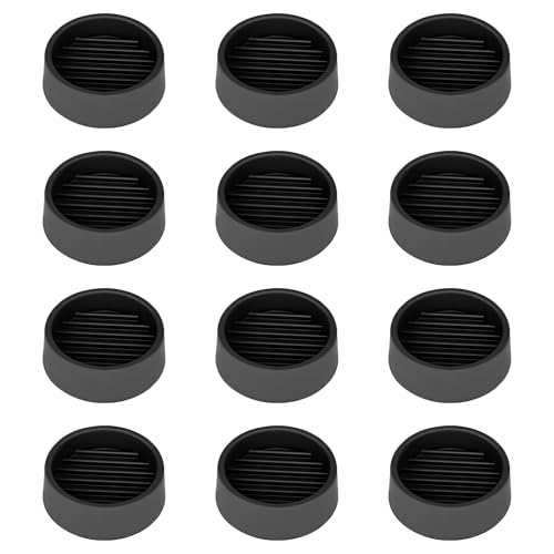 1.5X1.5 Round Rubber Caster Cups, Non Slip Furniture Pads - 12 Pack - color: Black, size: 1.5” 12pcs