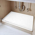 Heavy Duty Silicone Under Sink Mats for Kitchen Waterproof 37" x 19", Extra Thick Under Sink Rubber Mat Drip Tray, Raised Edge Under Sink Liner,Prevent Drips, Leaks, Spills,White - color: White, size: 37'' x 19'' x 1''