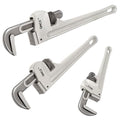 QNCZ 3-Piece Aluminum Pipe Wrench Set, 10" 14" 18" Heavy Duty Adjustable - size: 10-14-18 Inches